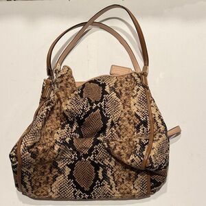 Coach Brown and Black Snakeskin Shoulder Bag